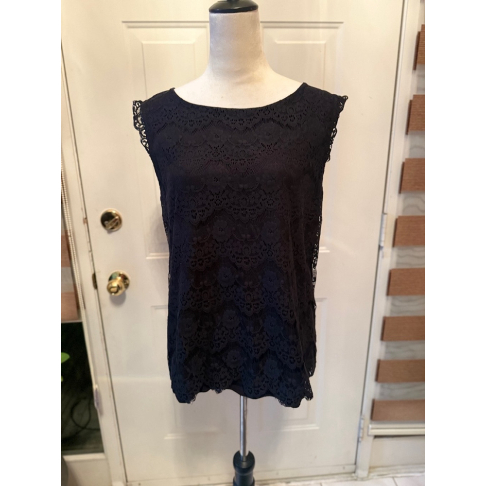 Women's new york and company have Black Lace Top Size L